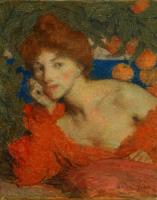 Aman-Jean, Edmond Francois - Sous les Orangers (Femme a Amalfi) , Translated title: Under the Orange Ttrees (Woman in Amalfi)